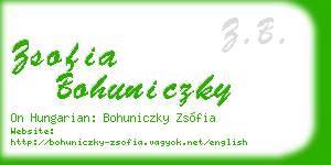 zsofia bohuniczky business card