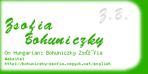 zsofia bohuniczky business card